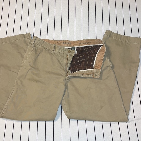 Eddie Bauer Other - EDDIE Bauer Flannel Lined Khaki Pants Mens Relaxed Fit Size 36